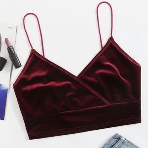 Trendy Velvet Cropped Cami Top